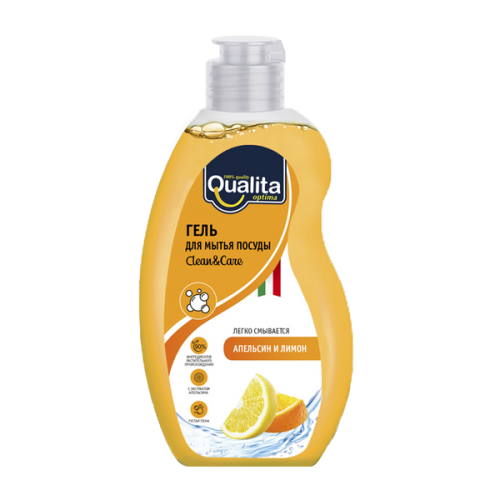 QUALITA Средство для мытья посуды LEMON & ORANGE флакон 500мл КК/12