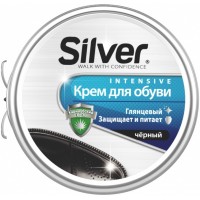 СИЛЬВЕР Premium Классик крем д/обуви в пластиковой банке Черный 50 мл (Шайба)