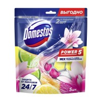 ДОМЕСТОС блок гигиен. д/унитазов Power 5 Лайм+Магнолия 5*(2*50+3*50)гр