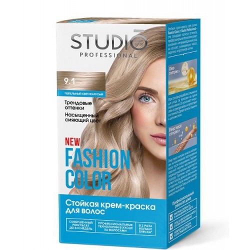 Студио Профешнл FASHION COLOR Стойкая краска для волос т.9.1 Пепел.светло-русый 50/50/15мл СКИДКА