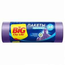 35л BIG CITY пакет д/мусора HD 35л. 20шт.лиловые 50*58см