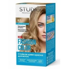 Студио Профешнл FASHION COLOR Стойкая краска для волос т.8.7 Песочный светло-русый 50/50/15мл