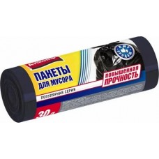 30л AV Пакеты д/мусора Повышенная прочность ПНД 30л, 20шт рулон черные