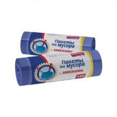 120л AV Пакеты д/мусора с завязками Стандарт ПНД 120л, 10шт, рулон, синие