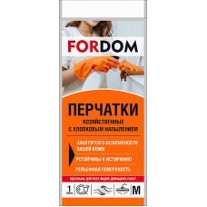 FORDOM Перчатки хозяйственные с хлопковым напылением M
