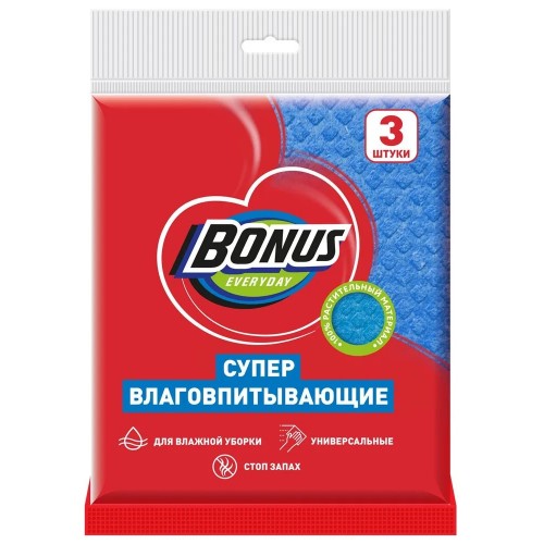 BONUS Салфетки Супервлаговпитывающие 3 шт (30шт/ящ)