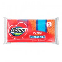 BONUS Губки кухонные крупнопористые Много Пены 5 шт (36шт/ящ)