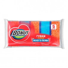 BONUS Губки кухонные крупнопористые Много Пены 5 шт (36шт/ящ)