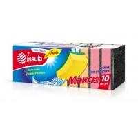 INSULA Губки для посуды ЛЮКС Макси 10 шт