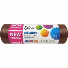 Мешки для мусора Fun Clean Суперпрочные коричневые 120л*10шт ролик ПВД Акция -25%
