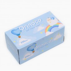 Салфетки бумажные Orinoco 2-слойные в картонной коробке (арт.2), 250шт голубая коробка