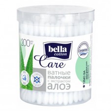 Белла ват.палочки Cotton Care экстракт алоэ в круглой пластиковой коробке, 200 шт.