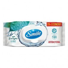 Влажная салфетка  SMILE W 120шт с  экстрактом эвкалипта с клапаном