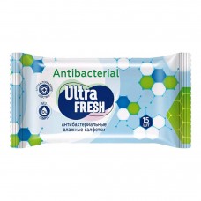Влажная салфетка Ultra Fresh PREMIUM Antibacterial 15шт c витаминами и экстрактами