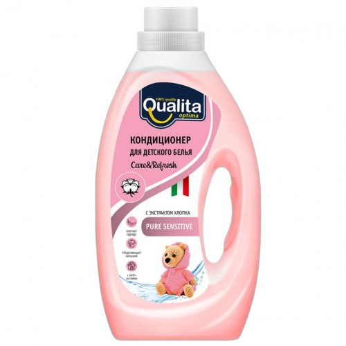 QUALITA 1000мл Кондиционер для ДЕТСКОГО белья PURE SENSITIVE флакон  КК/6