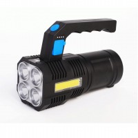 Фонарь LED53766 аккумулятор. (Li-Ion типа 18605) 4В, черный,4LED+COB,3Вт,4 реж,USB, бокс. Ultraflash