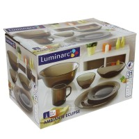 Набор столовый 31 предмет на 6 персон Амбьянте Дымчатое стекло (Стеклопласт)