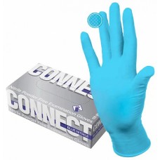 Перчатки нитриловые, смотровые, нестерильные, размер L, Connect Blue Nitrile 100 пар/уп