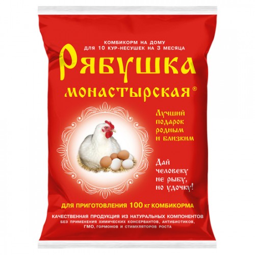 Премикс Рябушка Монастырская 500гр. кормовая добавка для приготовления 100кг комбикорма (КП)