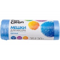 Мешки для мусора Fun Clean прочные голубые 35л*30шт (Акцент)(вл.65шт)
