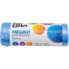 Мешки для мусора Fun Clean прочные голубые 35л*30шт (Акцент)(вл.65шт)
