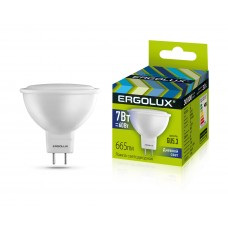 Лампы светодиодные Ergolux  LED-JCDR-7W-GU5.3-6K  6500К 7Вт д/встроенных светильников (172-265В)