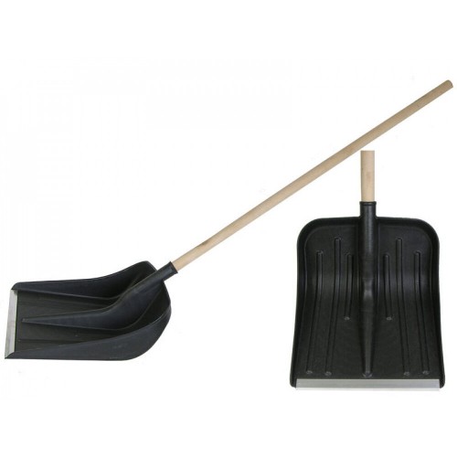 Лопата для уборки снега 420*420мм пластиковая с метал.кромкой с черенком (6) Ангарск