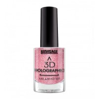 Лак для ногтей LUXVISAGE 3D Holographic , 717 Бежево-розовый коралл