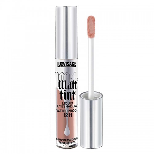 Жидкие матовые тени для век LUXVISAGE Matt tint waterproof 12H , 107 тон Розово-бежевый