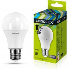 Лампы светодиодные Ergolux  LED-А60-10W-E27-6K 10Вт Е27 6500К  ЛОН дневной свет