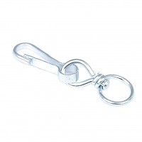 Карабин с вертлюгом  40 мм белый цинк 2 шт