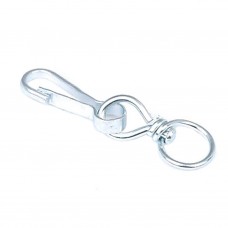 Карабин с вертлюгом  40 мм белый цинк 2 шт