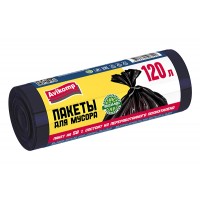 120л AV Пакеты д/мусора до 50кг Стандарт ПНД 120л, 10шт, рулон, черные
