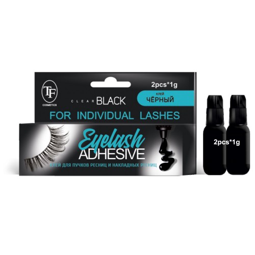 TF Клей для пучков и накладных ресниц EYELASH ADHESIVE/ WATERPROOF, цвет черный (2 шт.)* 1г