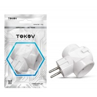 Разветвитель 3-м без заземл. (тройник) 16А 250В IP20 ABS-пластик бел. TOKOV ELECTRIC TKL-S3C-C01