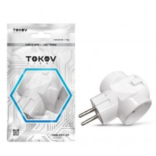 Разветвитель 3-м без заземл. (тройник) 16А 250В IP20 ABS-пластик бел. TOKOV ELECTRIC TKL-S3C-C01