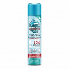 BARFIN пена очищающая для стекол и зеркал 10 в 1 с ароматом лайм-мята, 140 мл