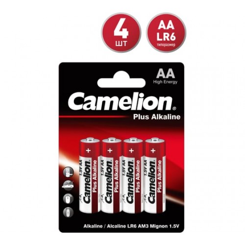 Батарейка пальчик LR6 Plus Alkaline BP4+2 батарейка 1,5В цена за 6шт Camelion