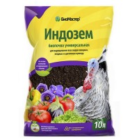 Грунт Индозем 10л. биопочва для всех видов овощных, цветочных,ягодных культур на основе индюш.помета