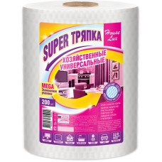 House Lux SUPER ТРЯПКА №200 25х23 спанлейс 45г/м2 рулон б. соты