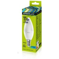 Лампы светодиодные Ergolux LED-C35-11W-E14-4K 11Вт Е14 4500К Свеча холодный свет