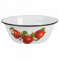 Миска эм. 0,8л декор белая (20) ЗГ