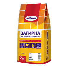 Затирка для межплиточных швов, 1кг,белая/пакет, влж  20шт