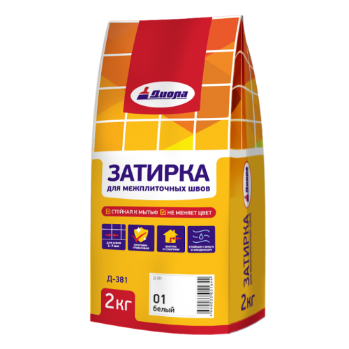 Затирка для межплиточных швов, 1кг,белая/пакет, влж  20шт