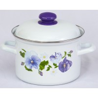 Кастрюля эм. 6,0л цил. Анютины глазки (4)