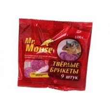 Брикеты от грызунов 100г МИСТЕР МАУС Mr.Mouse Парафин (10 твердых брикетов) кор/50шт.