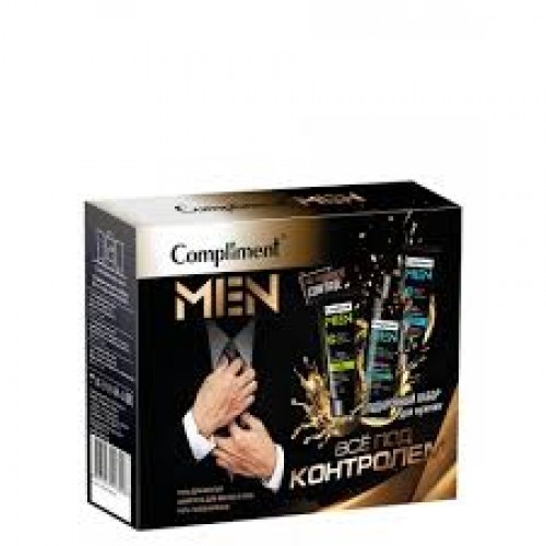 Compliment men ПН №1992 Все под контролем (гель д/бр.80мл+гель п/бр. 80мл+Шампунь 200мл),7шт