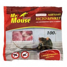 Тесто-брикет от грызунов 100г мягкий МИСТЕР МАУС Mr.Mouse кор/50шт.