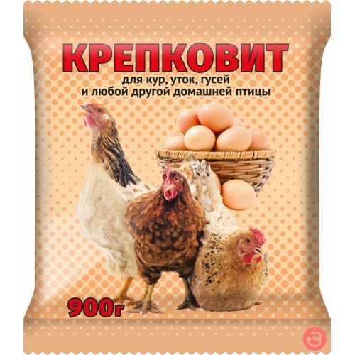 Крепковит 900г. для кур, уток, гусей 10шт/кор.(д/улучшения обмена веществ, повышение имуннитета) ВХ