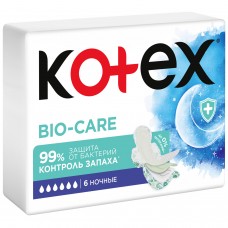 Котекс гигиенические прокладки БИО-КЭА Ночные 6шт